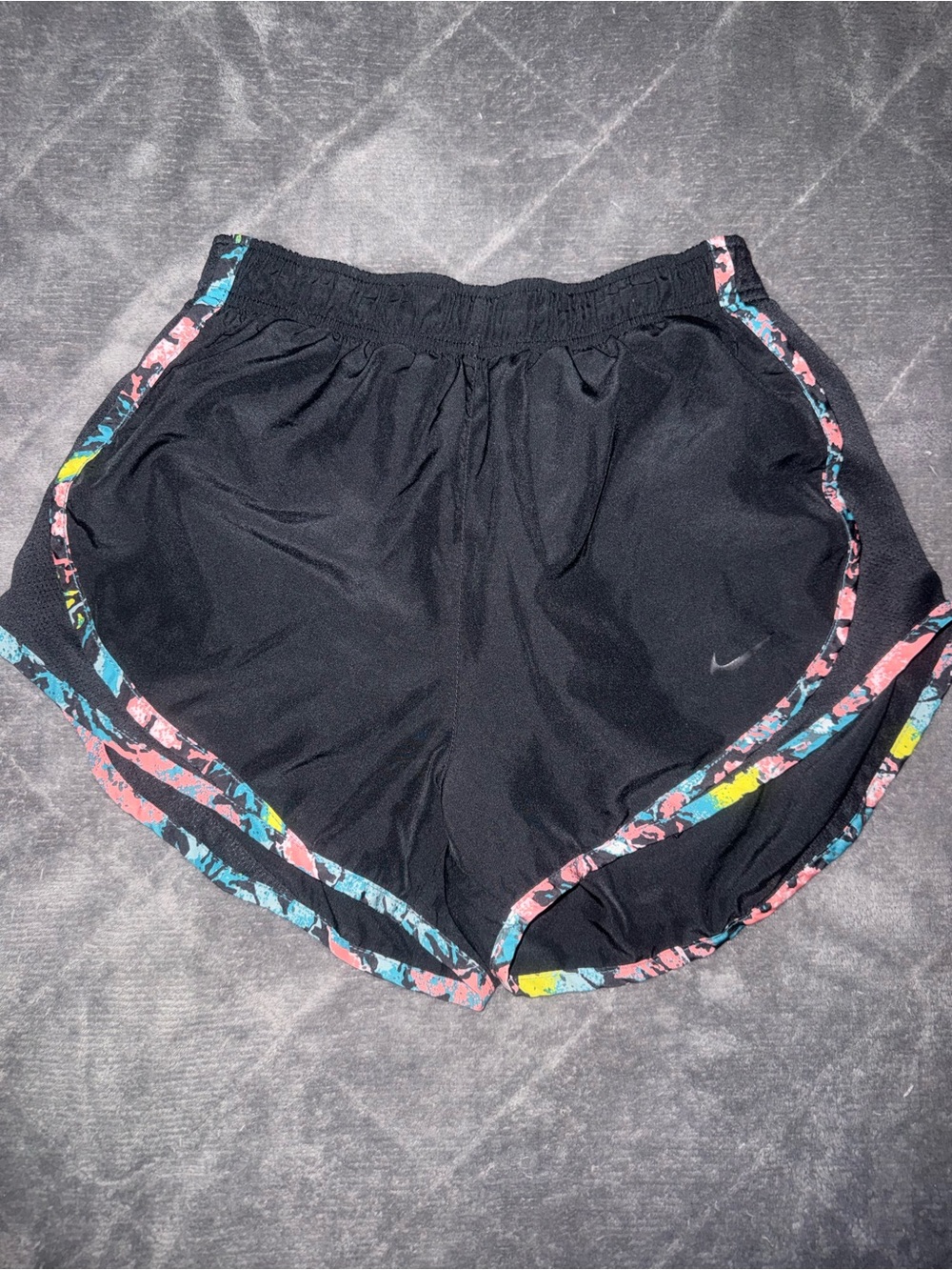 Nike Black Women's Athletic Shorts with Multicolor Trim